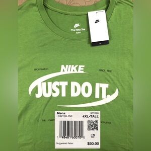 NEW..MEN TALL-4XL NIKE JUST DO IT GRAPHIC TEE (CHLOROPHYLL GREEN)